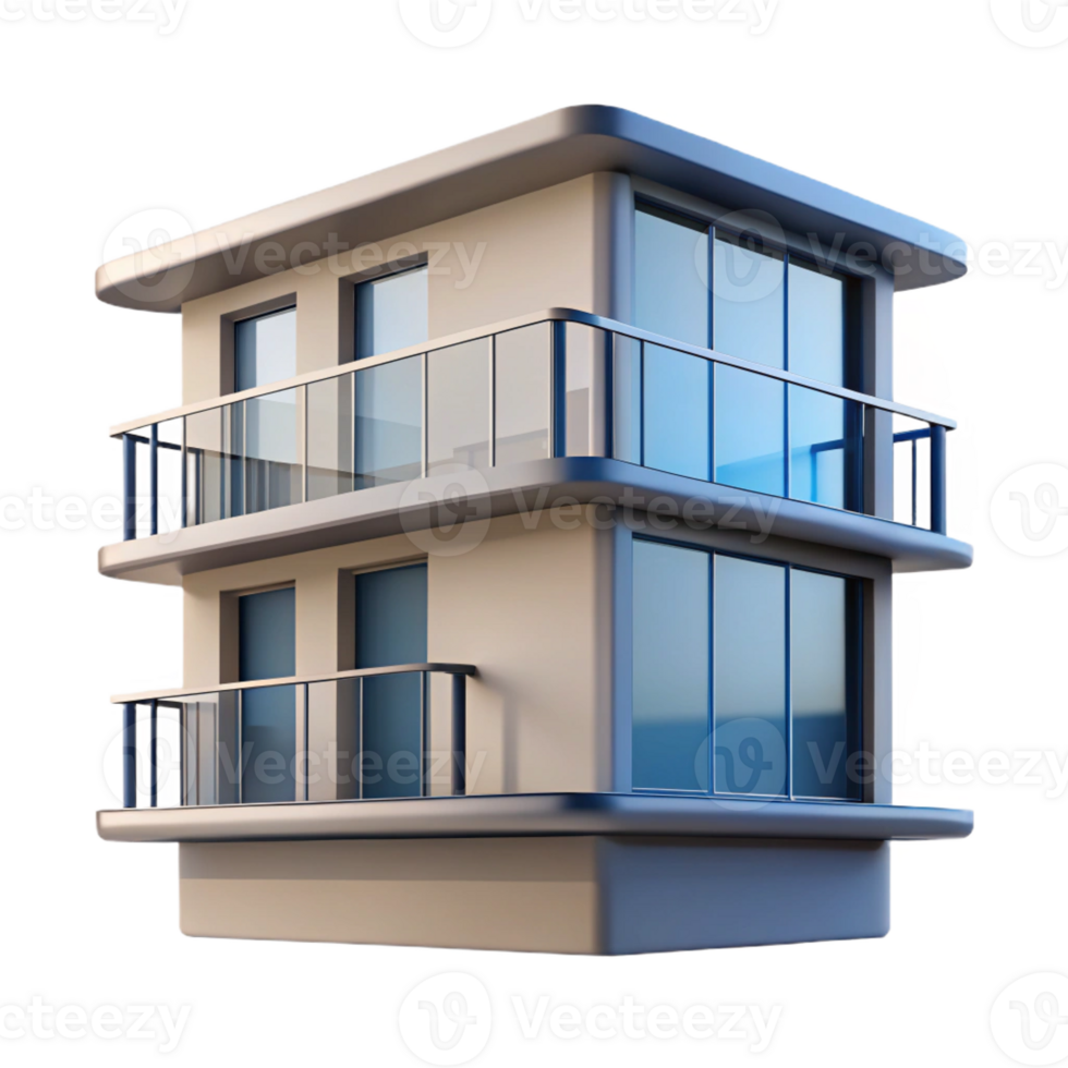 extraordinary artistic Modern apartment building balcony railing 4K png