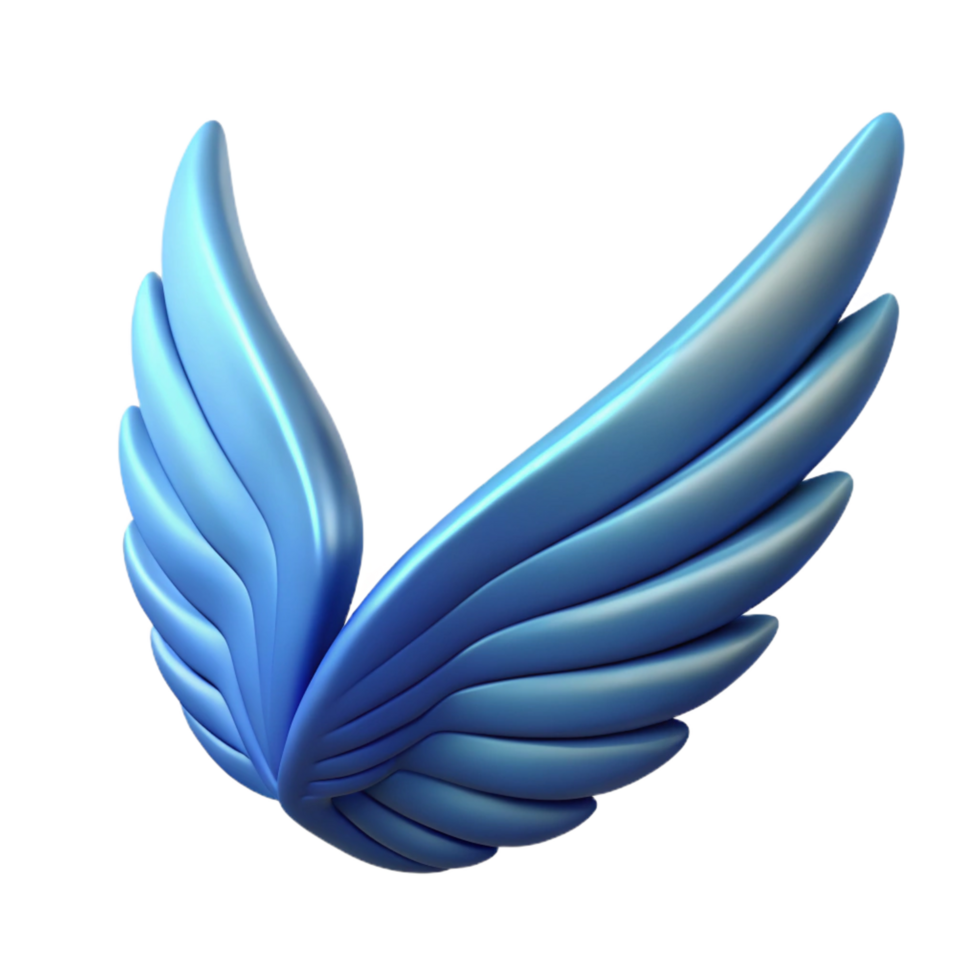 wonderful artistic A stylized wing, feathered and outstretched premium png