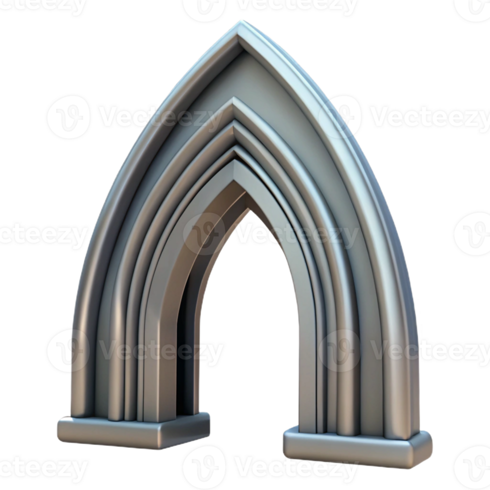 beautiful classic Gothic arch, pointed and ribbed, high resolution png