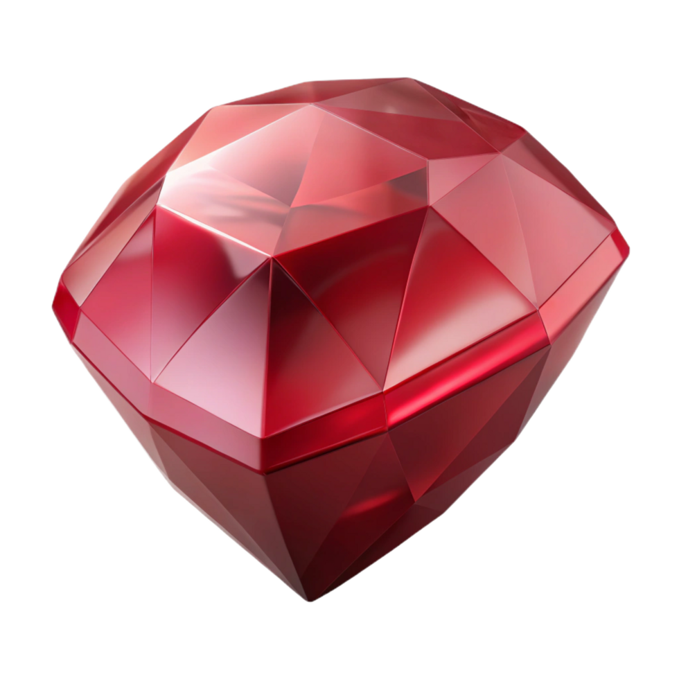 elegant traditional A single, polished gemstone, ruby red 4K png