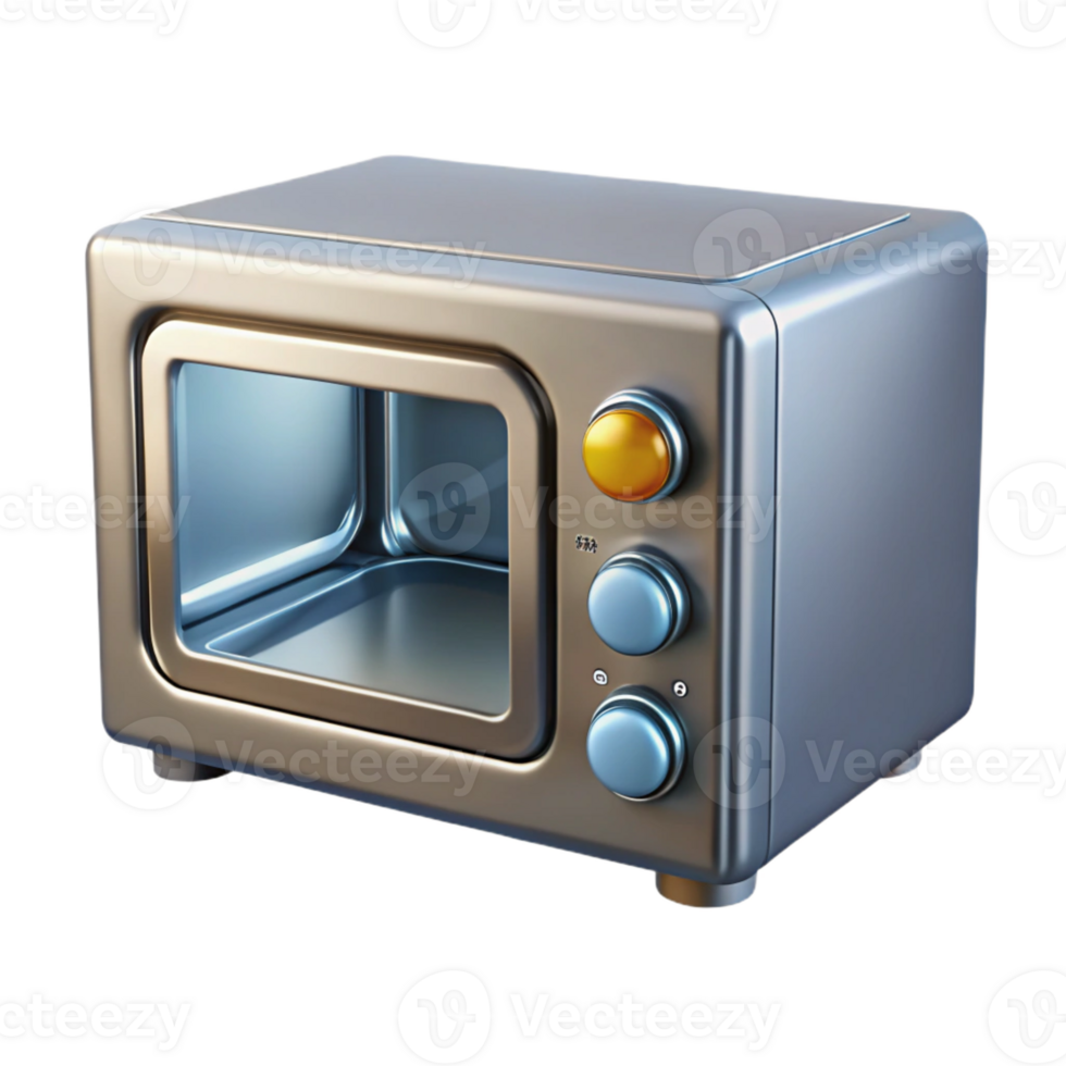 vibrant contemporary Microwave oven, stainless steel, countertop detailed png