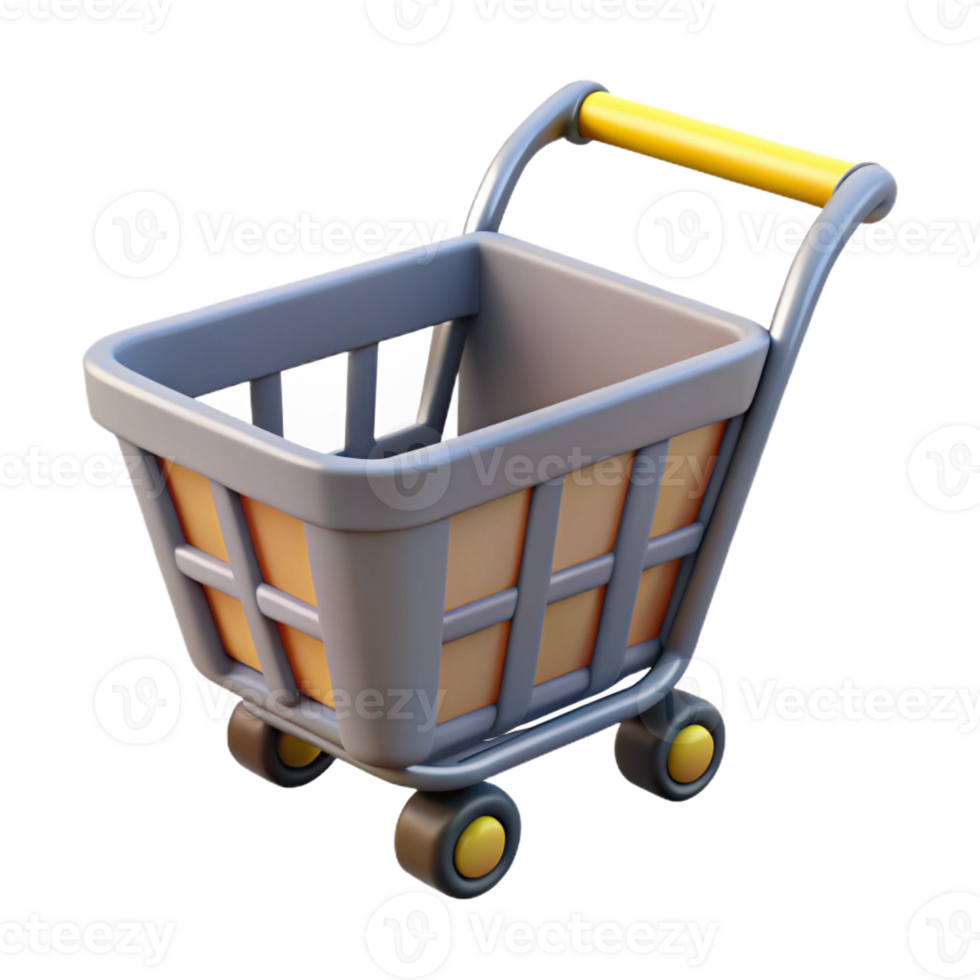 magnificent modern A shopping cart, minimalist design, abstract consumerism high resolution png