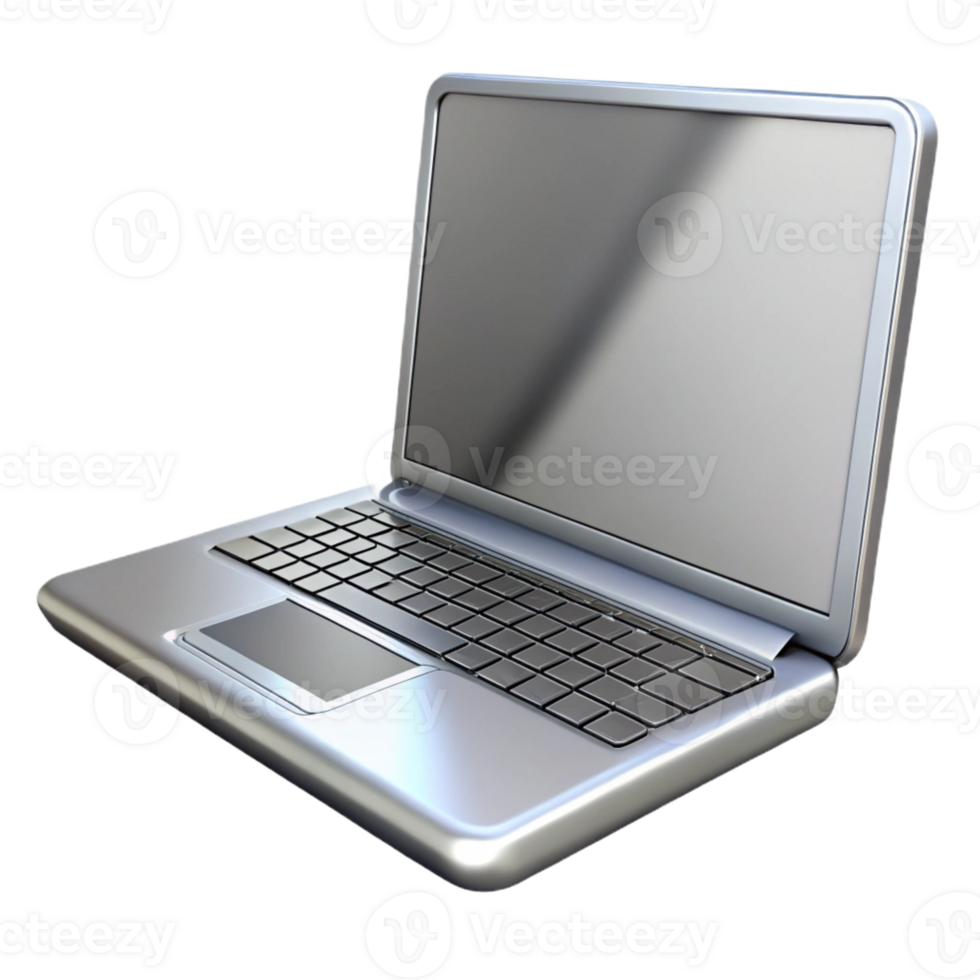 dramatic abstract Laptop computer, silver, closed lid, high resolution png