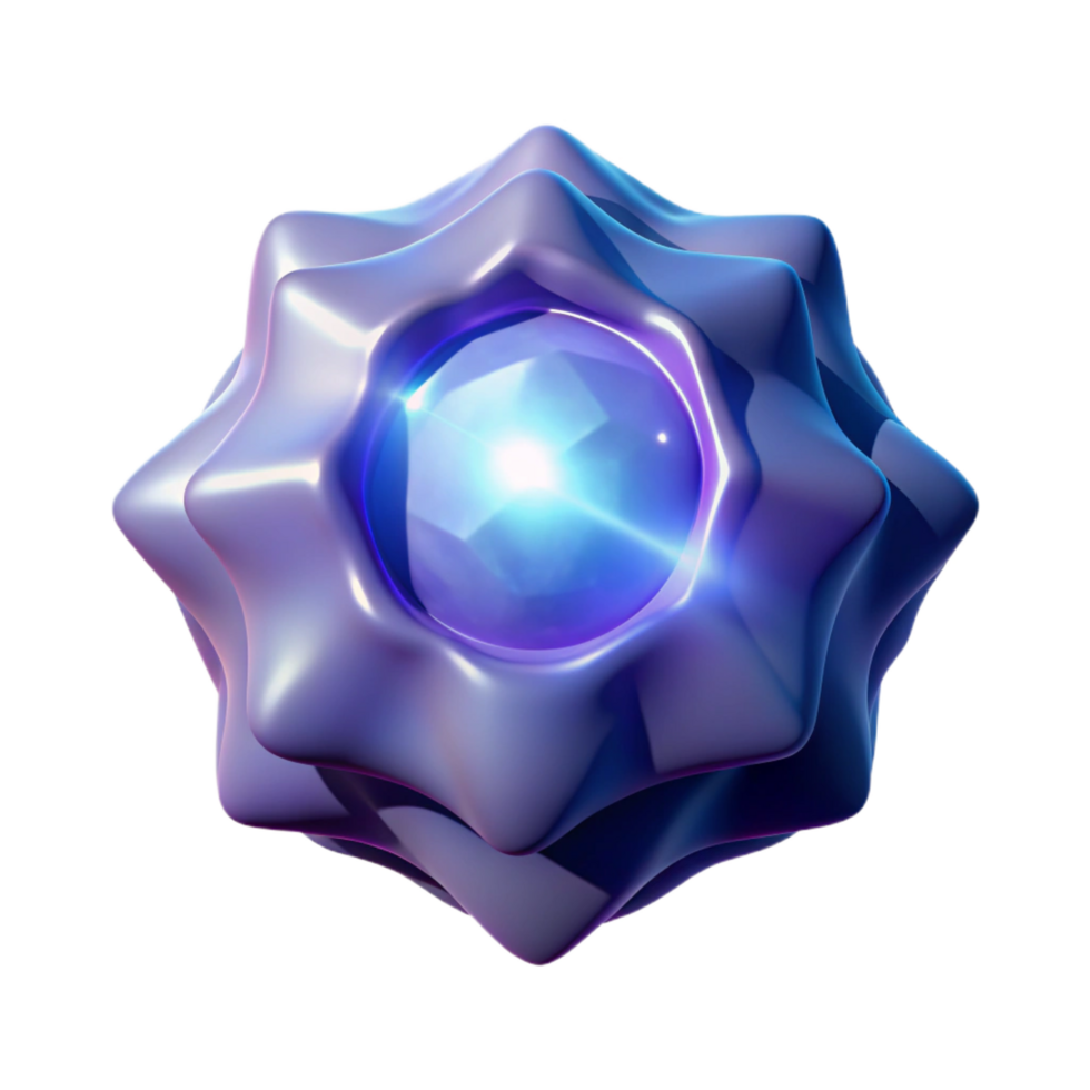 impressive creative Crystalline energy source pulsating with light 4K png