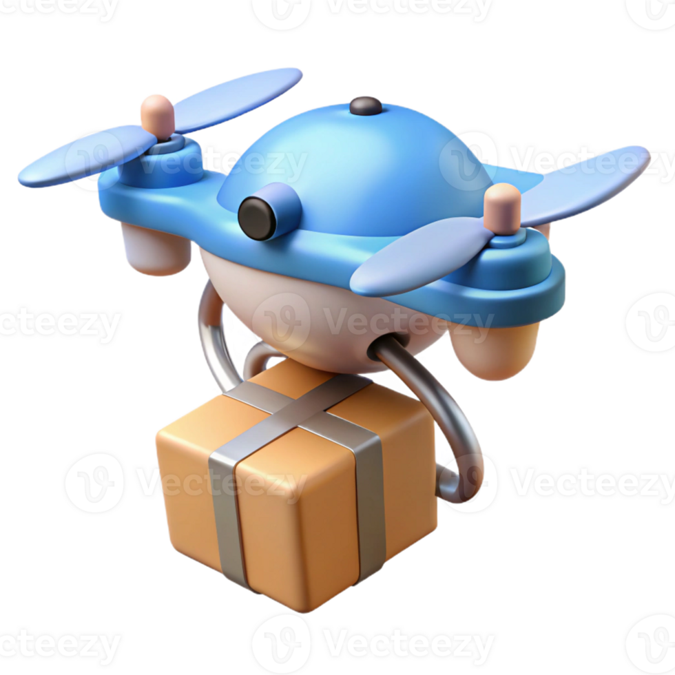 serene creative Delivery drone carrying a package exclusive png
