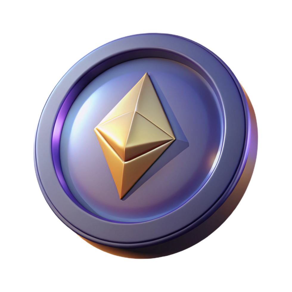impressive classic Cryptocurrency Ethereum digital coin 4K png