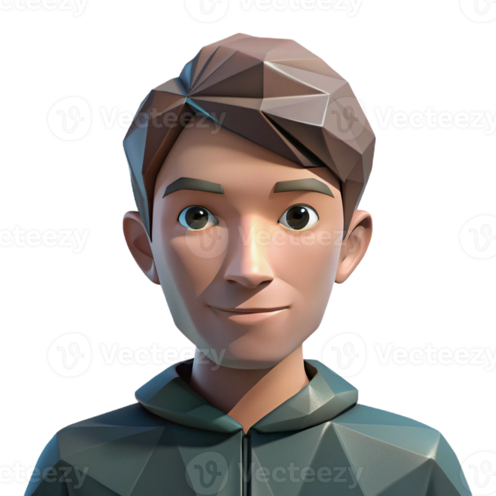 vibrant traditional Portrait of a person in a low-poly style, geometric, faceted surface, low-poly 3D rendering style high resolution png