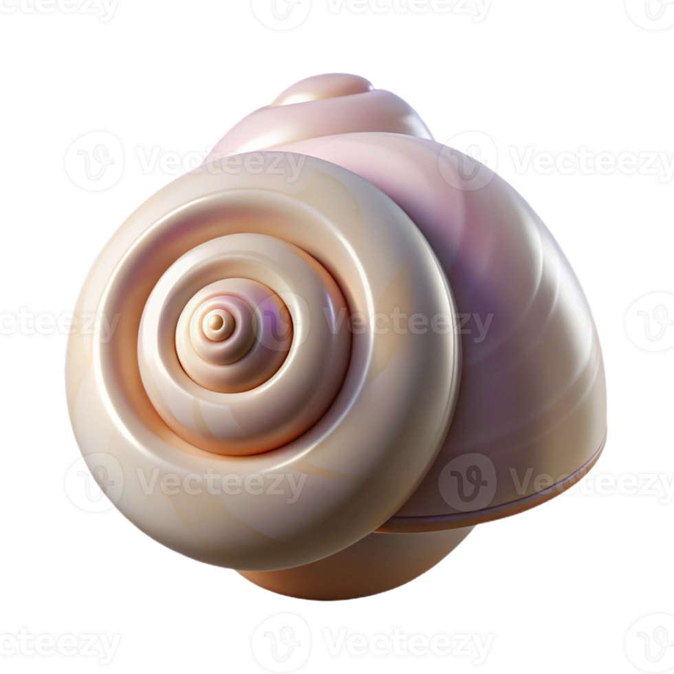 wonderful creative A single, polished seashell, spiral-shaped genuine png