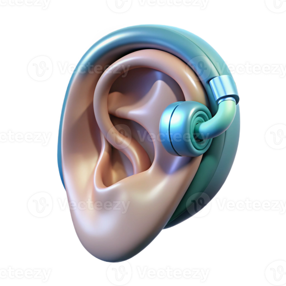 dramatic creative Cybernetic ear with enhanced hearing capabilities original png