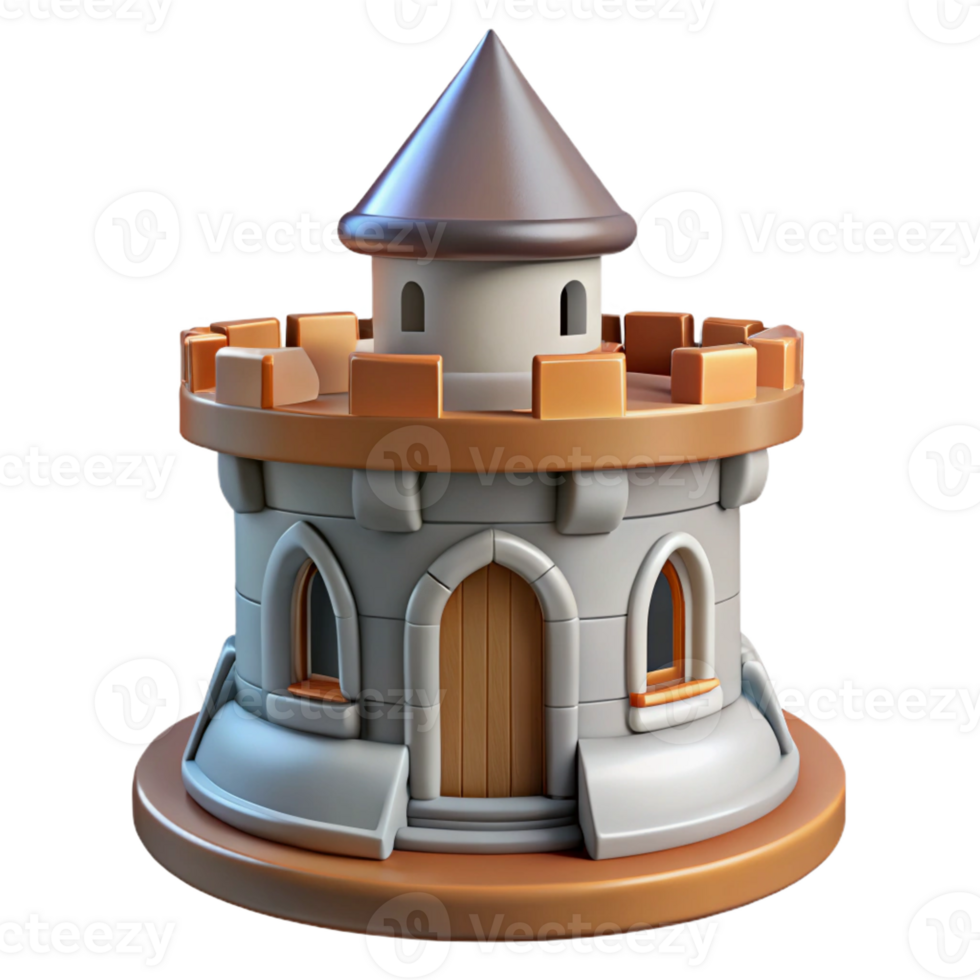 dramatic classic Medieval castle turret crenelation original png