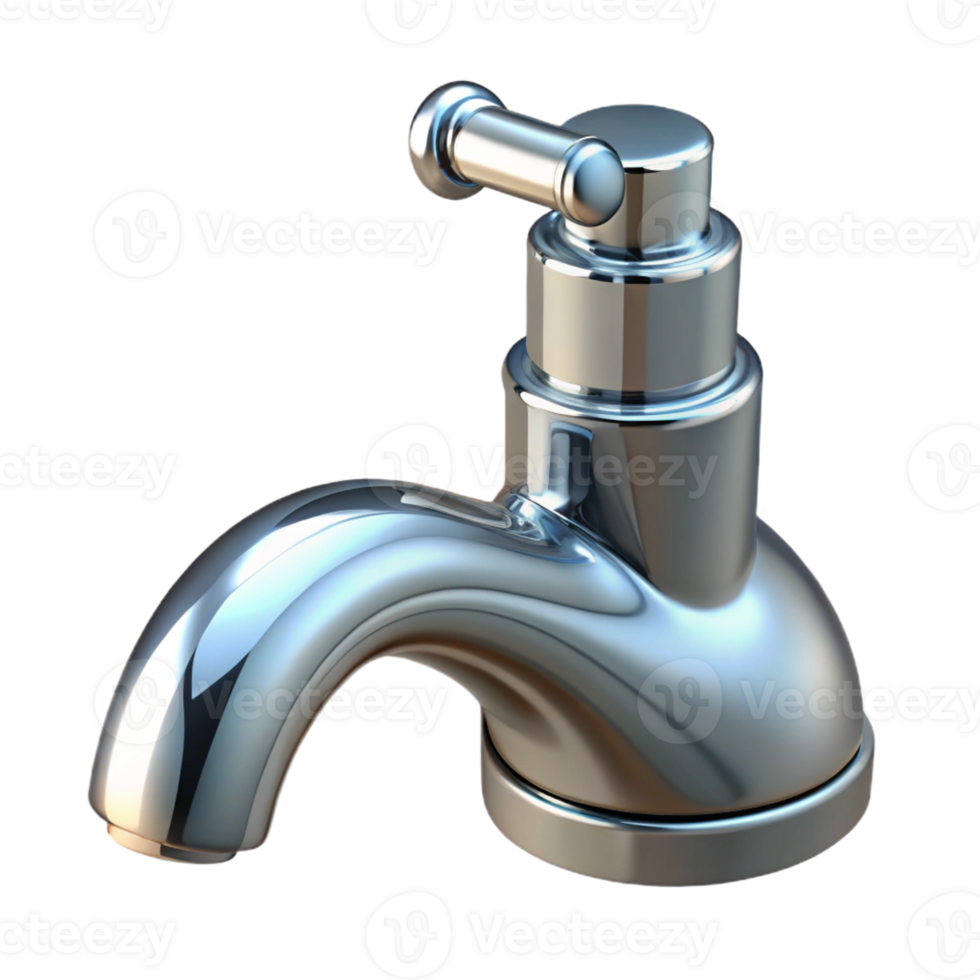 stunning minimalist Faucet, chrome, modern design, premium png