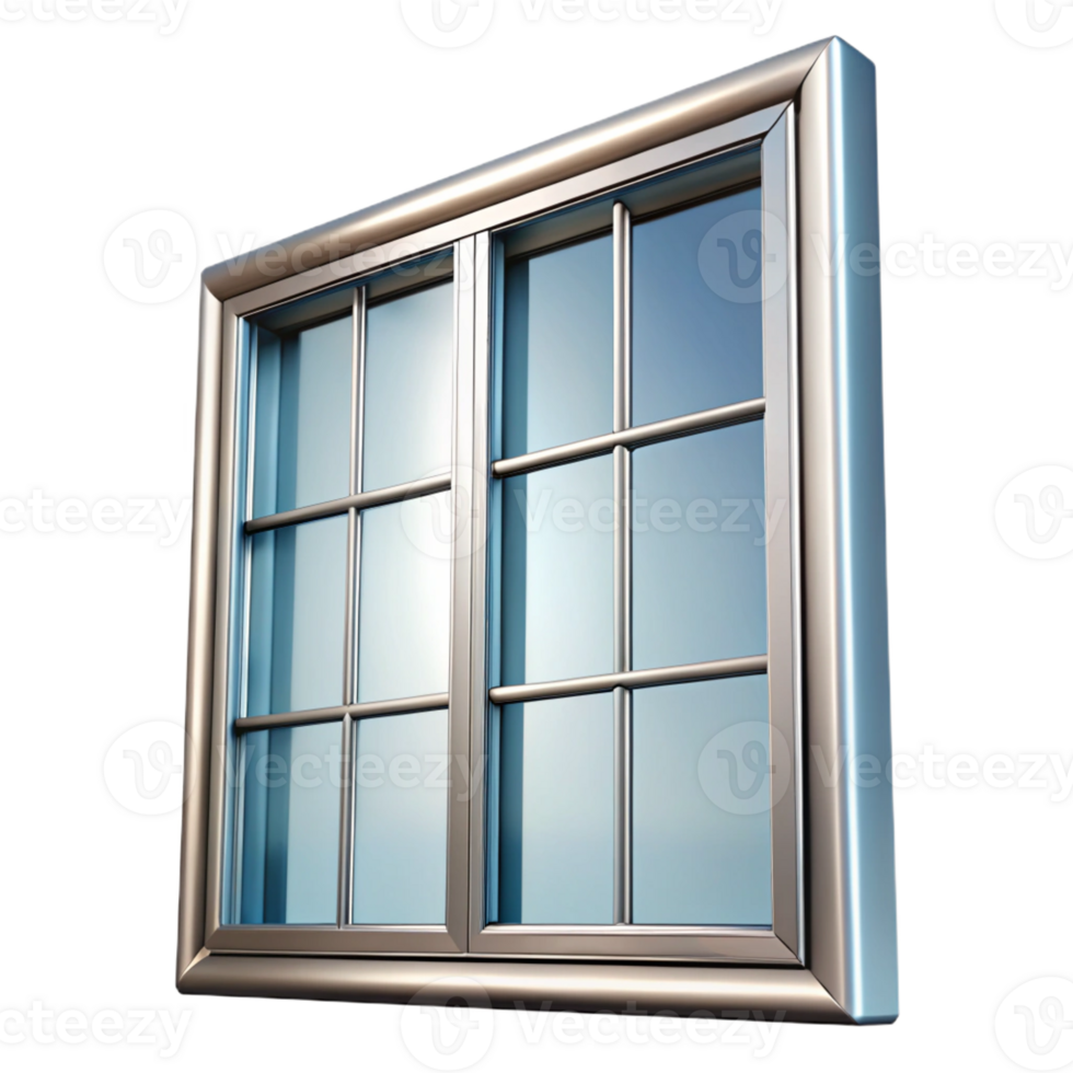 elegant rustic Modern window frame, aluminum, professional png