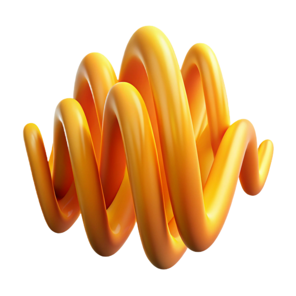 elegant abstract An abstract representation of sound waves, using flowing, undulating lines in shades of vibrant orange and yellow, with a bright, energetic lighting. Kinetic Art style original png