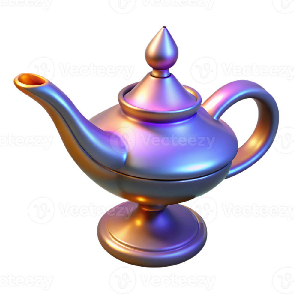 stunning contemporary Realistic, magic lamp, ornate design, glowing softly 4K png