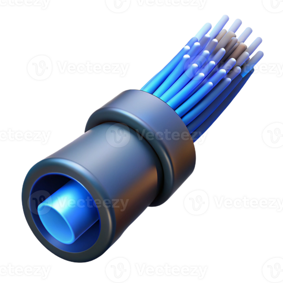 magnificent vintage A close-up of a fiber optic cable transmitting data, illuminated by a pulsing, blue light, in a macro photography style exclusive png