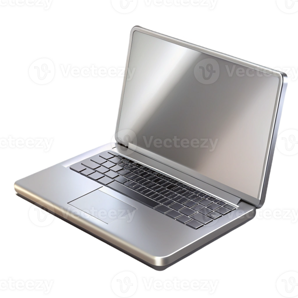 vibrant creative Laptop computer, silver, closed lid, detailed png