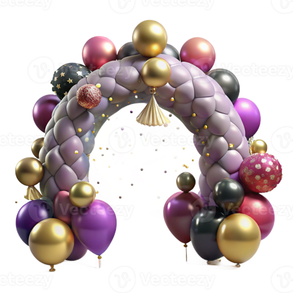 beautiful creative Festive Balloon Arch with Lights Isolated for Party Graphics original png