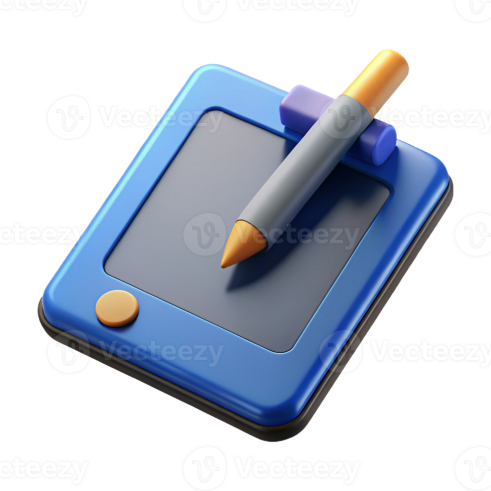 stunning rustic Tablet computer with stylus pen drawing app authentic png