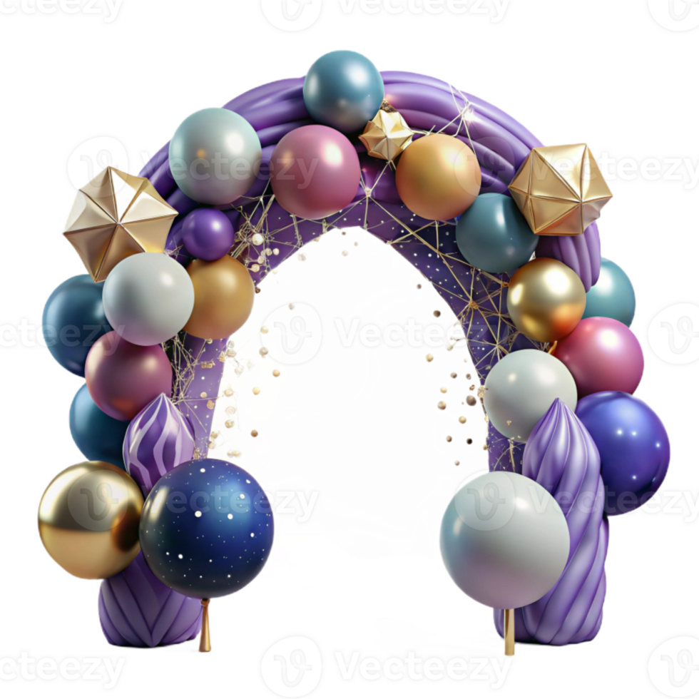 serene traditional Festive Balloons Arch Isolated for Party Decorations png