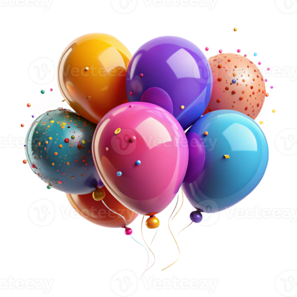 wonderful creative Festive Balloons Bright Colors Transparent for Web Design premium png