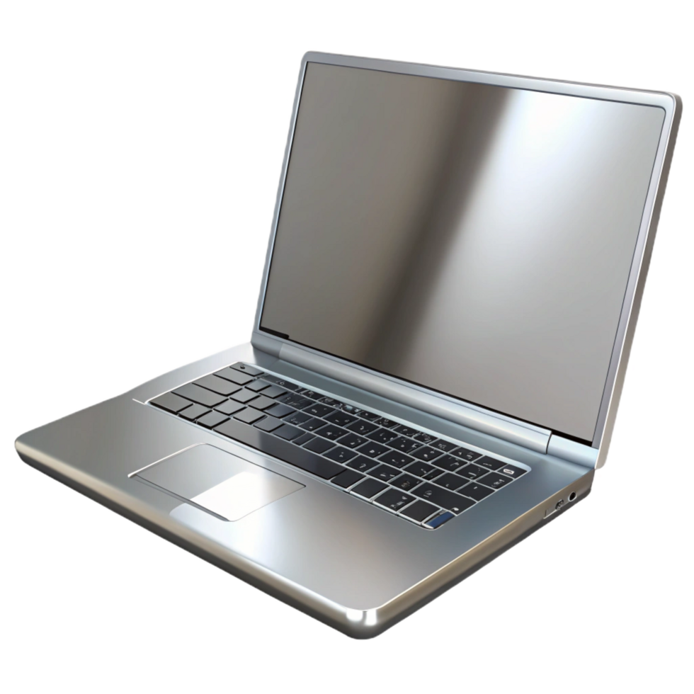 elegant traditional Laptop computer closed sleek silver design premium png