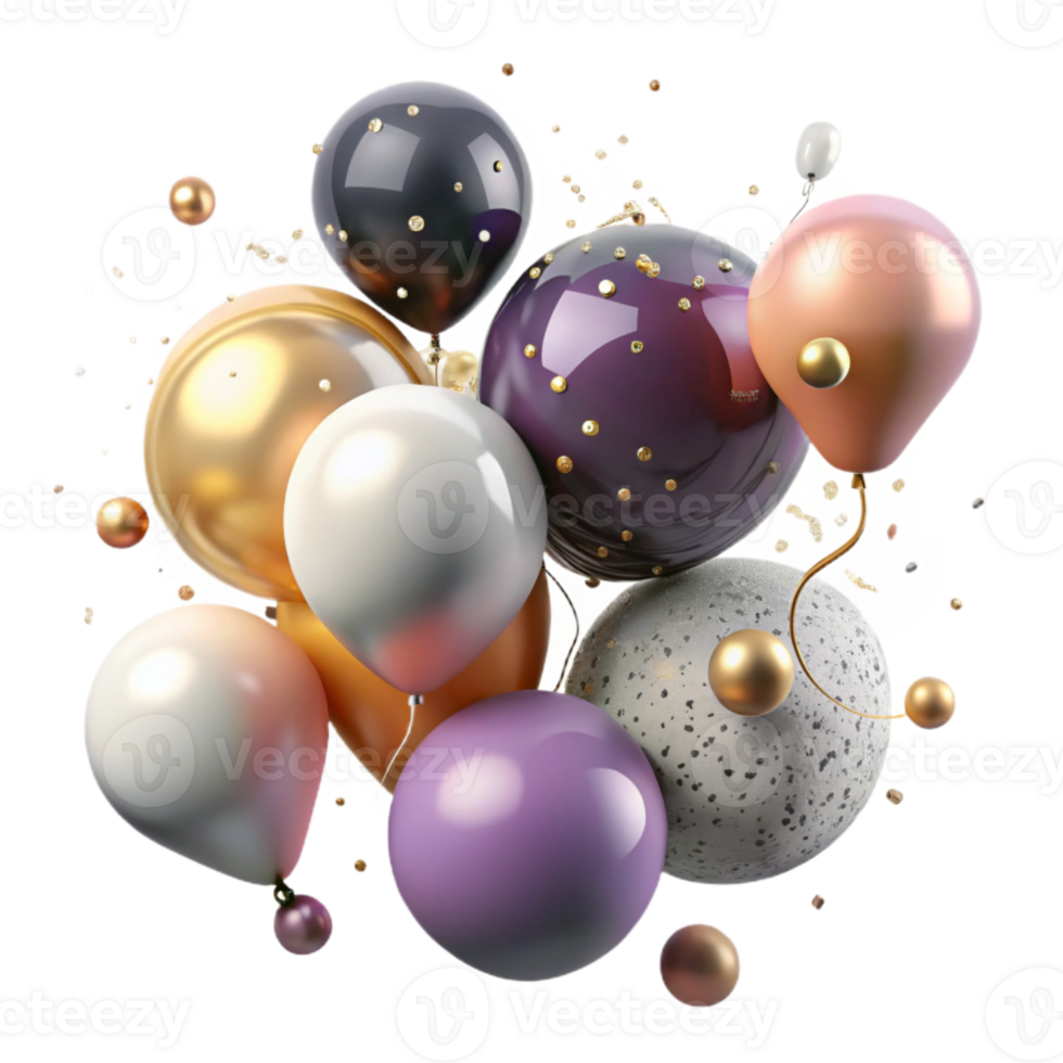 serene contemporary Festive Balloons Floating Upward Cutout png
