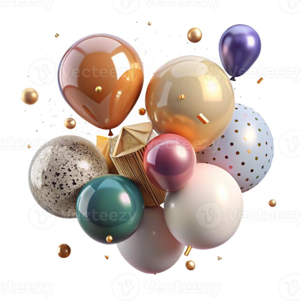 serene abstract Festive Balloons Floating Upward Cutout exclusive png