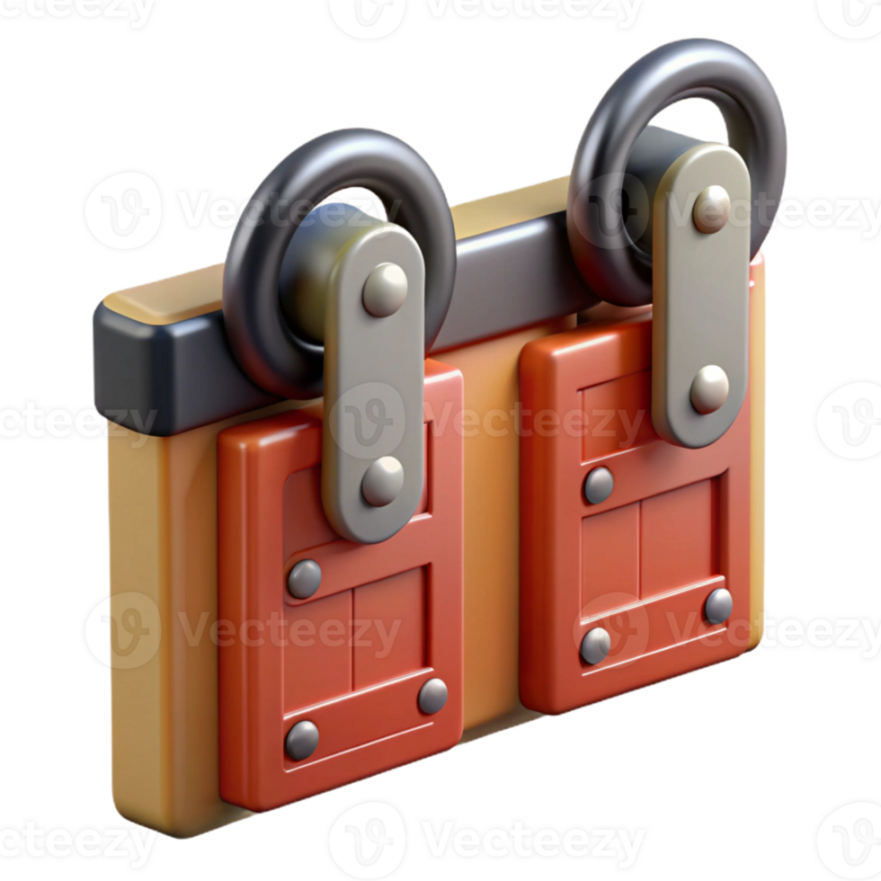 serene classic Barn door hardware, sliding track premium png