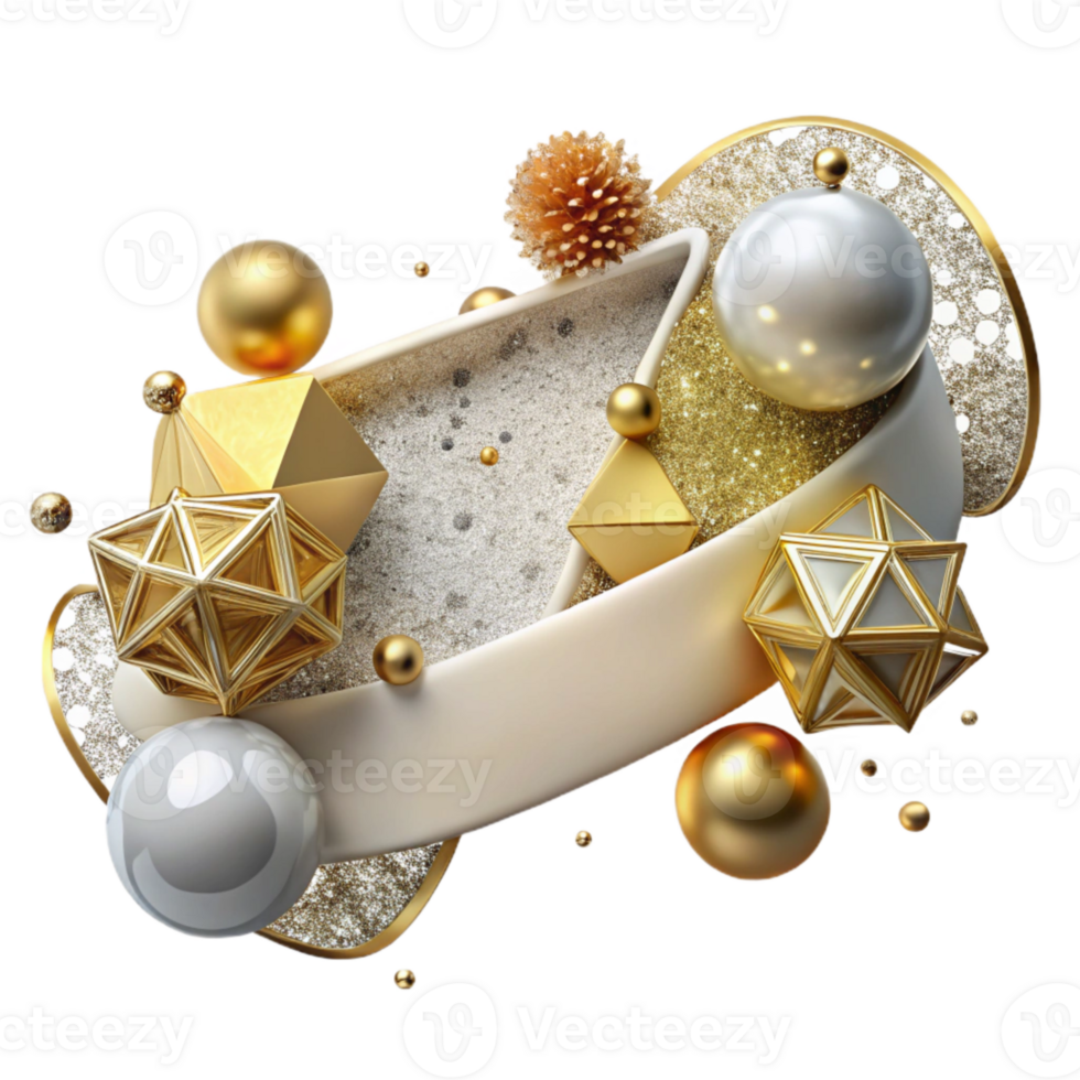 extraordinary traditional Festive Banner Gold Glitter Text Space Cutout Xmas genuine png