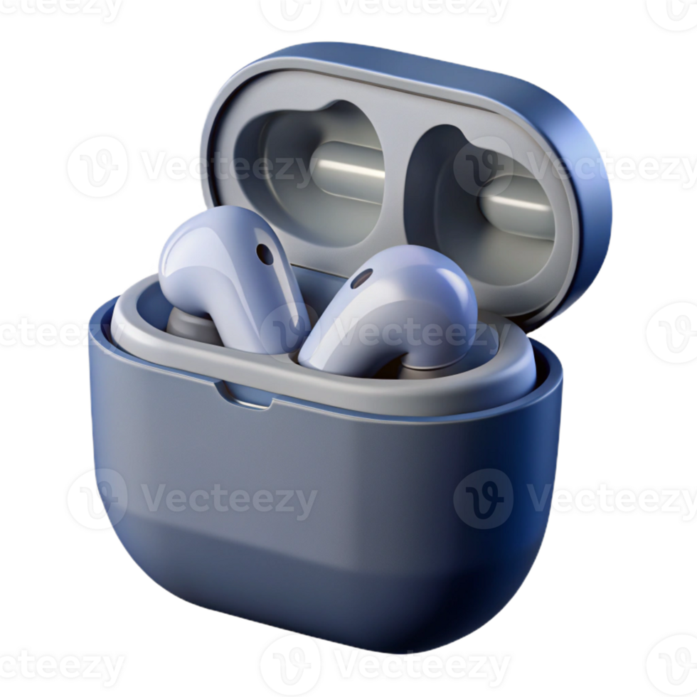 magnificent abstract Wireless earbuds in a charging case high resolution png