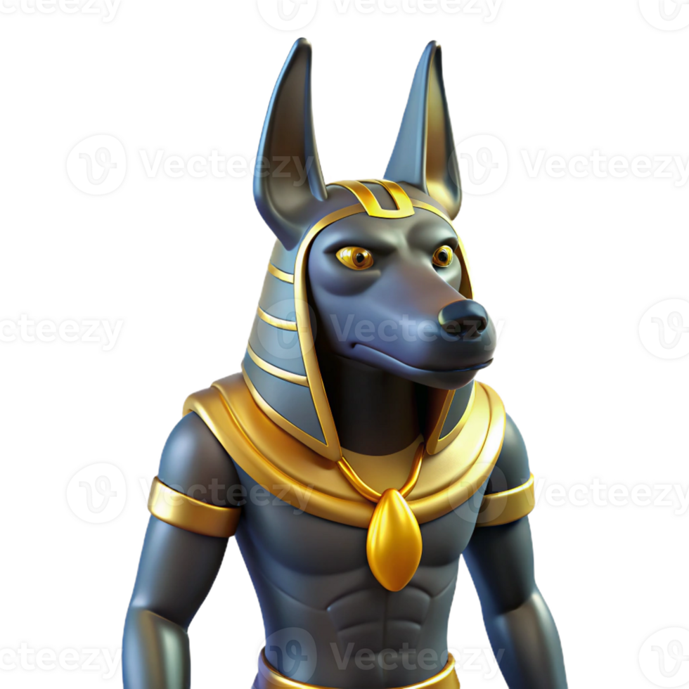 serene rustic Anubis, Egyptian god of the dead detailed png