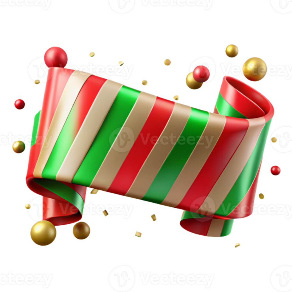serene minimalist Festive Banner Red Green Text Space Transparent Xmas exclusive png