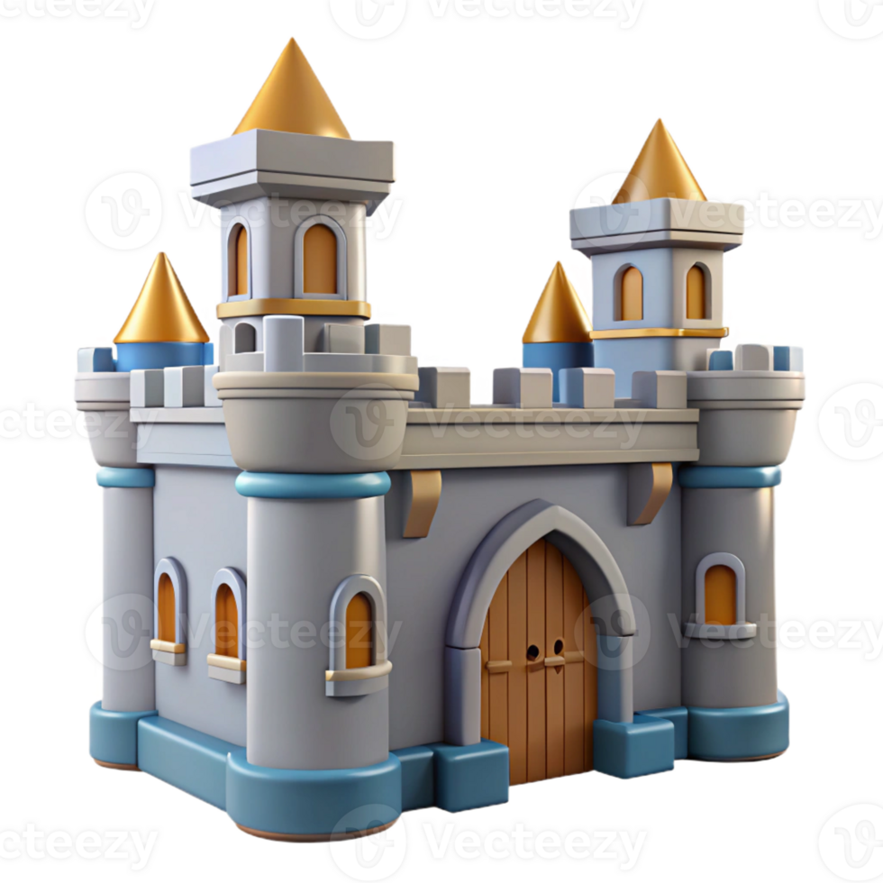 magnificent contemporary Medieval castle gatehouse, fortified, high resolution png
