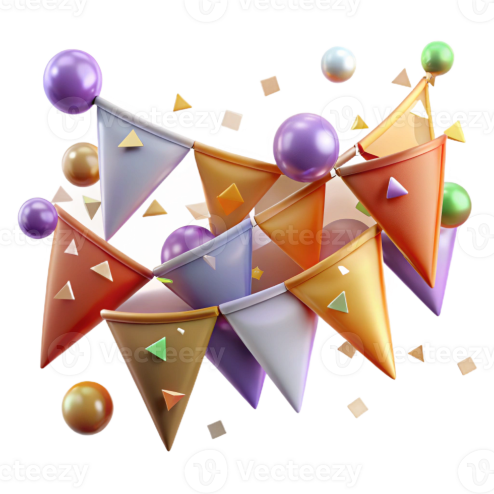 stunning artistic Festive Bunting Transparent Triangle Flags for Celebrations genuine png