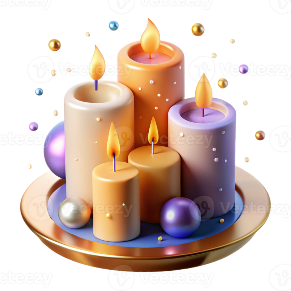 magnificent creative Festive Candles Burning Transparent with Warm Glow png