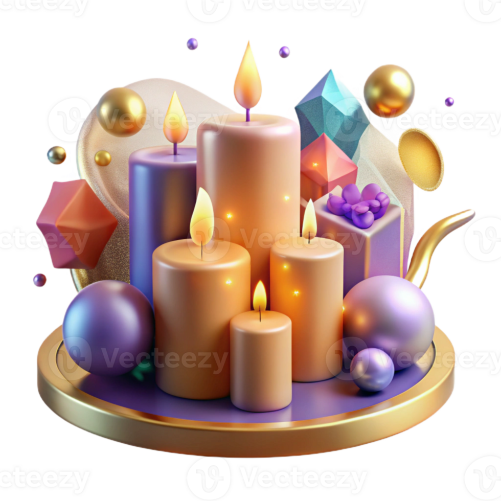 beautiful contemporary Festive Candles Burning Transparent with Warm Glow genuine png