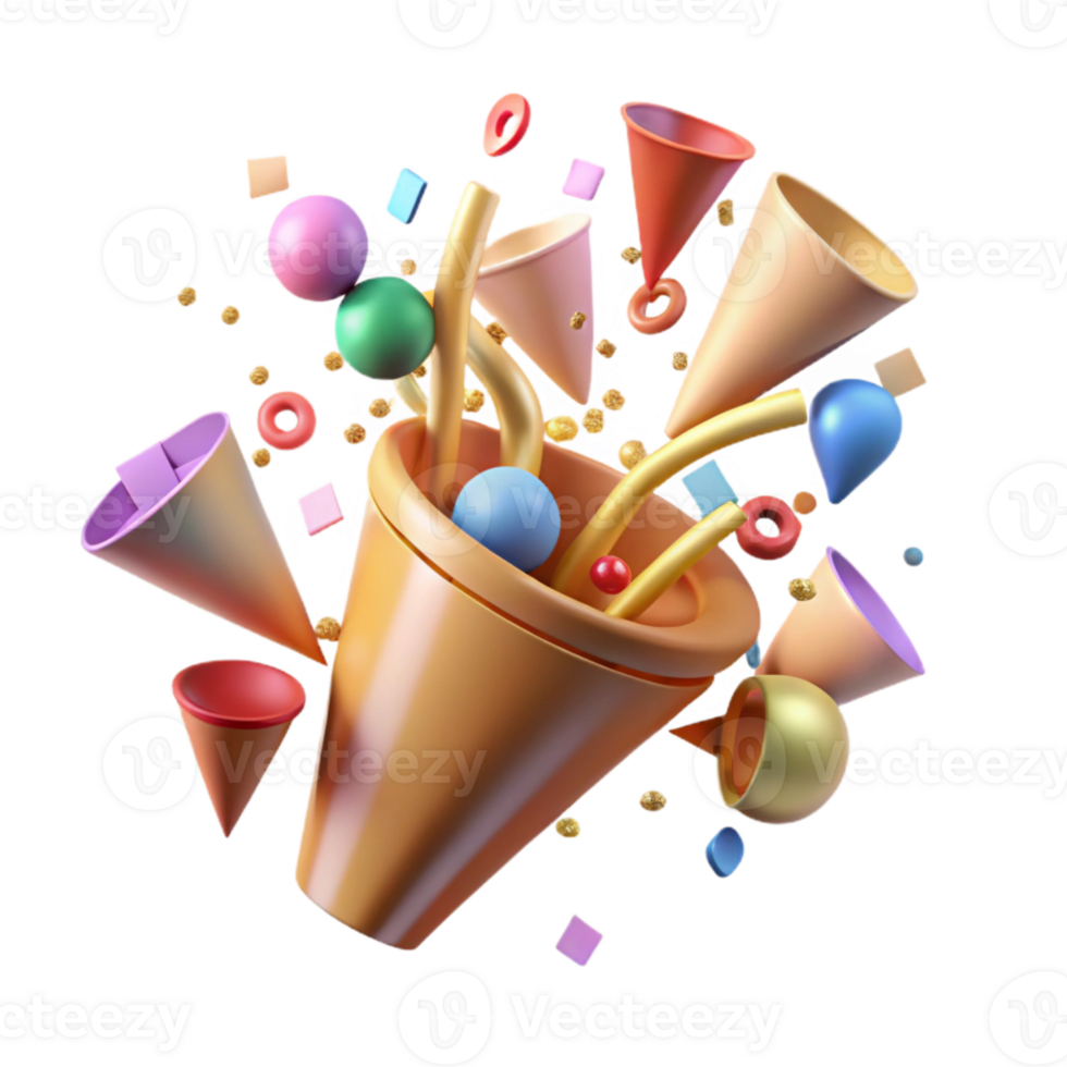 vibrant rustic Festive Confetti Explosion Isolated for Party Graphics genuine png