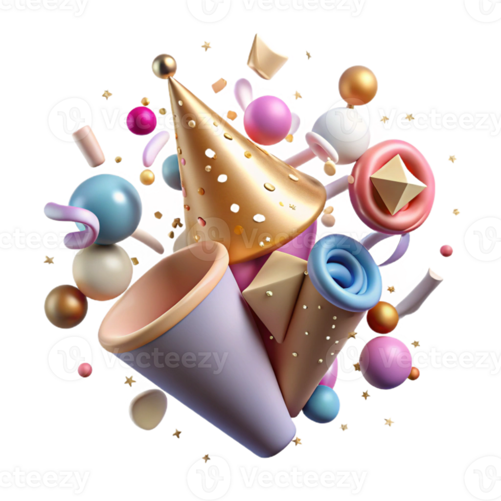 dramatic traditional Festive Confetti Explosion Isolated for Party Graphics exclusive png