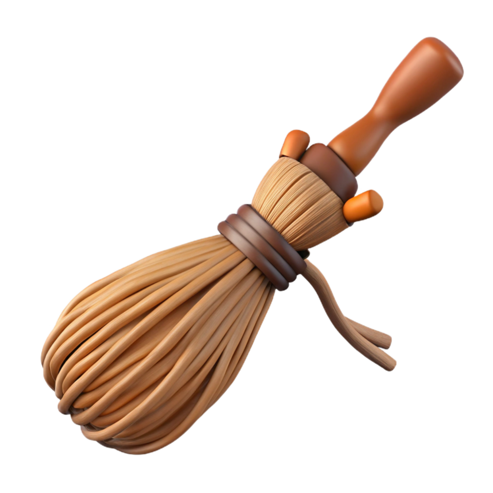 elegant traditional A witch's broom, made of twigs and bound with twine detailed png