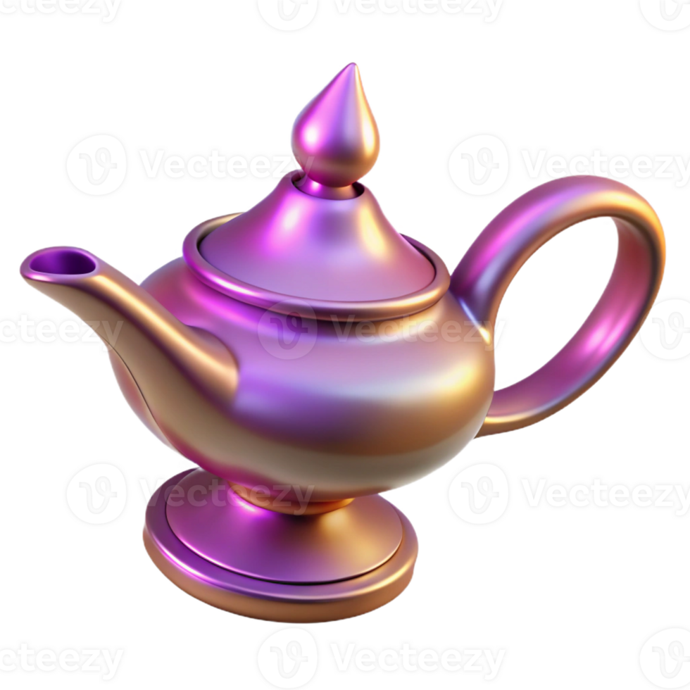 dramatic traditional Realistic, magic lamp, ornate design, glowing softly 4K png