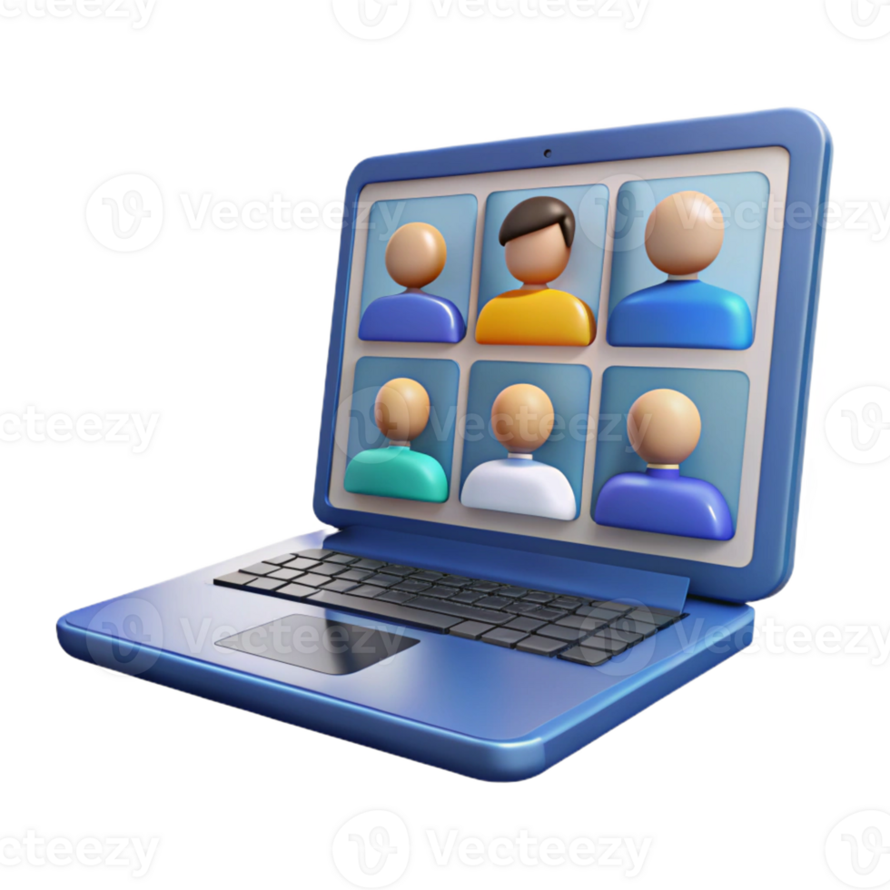 extraordinary classic Laptop computer showing a conference 4K png