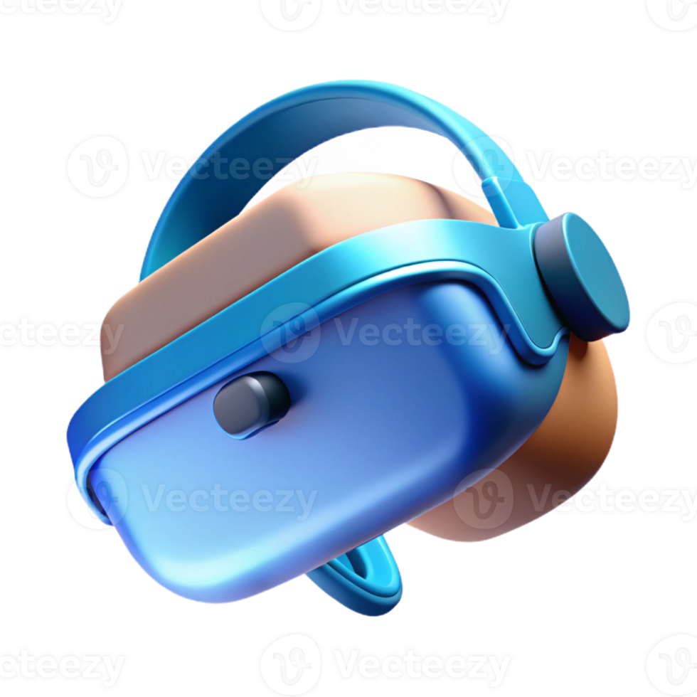 extraordinary classic A virtual reality headset floating in mid-air, soft blue lighting, minimalist style authentic png