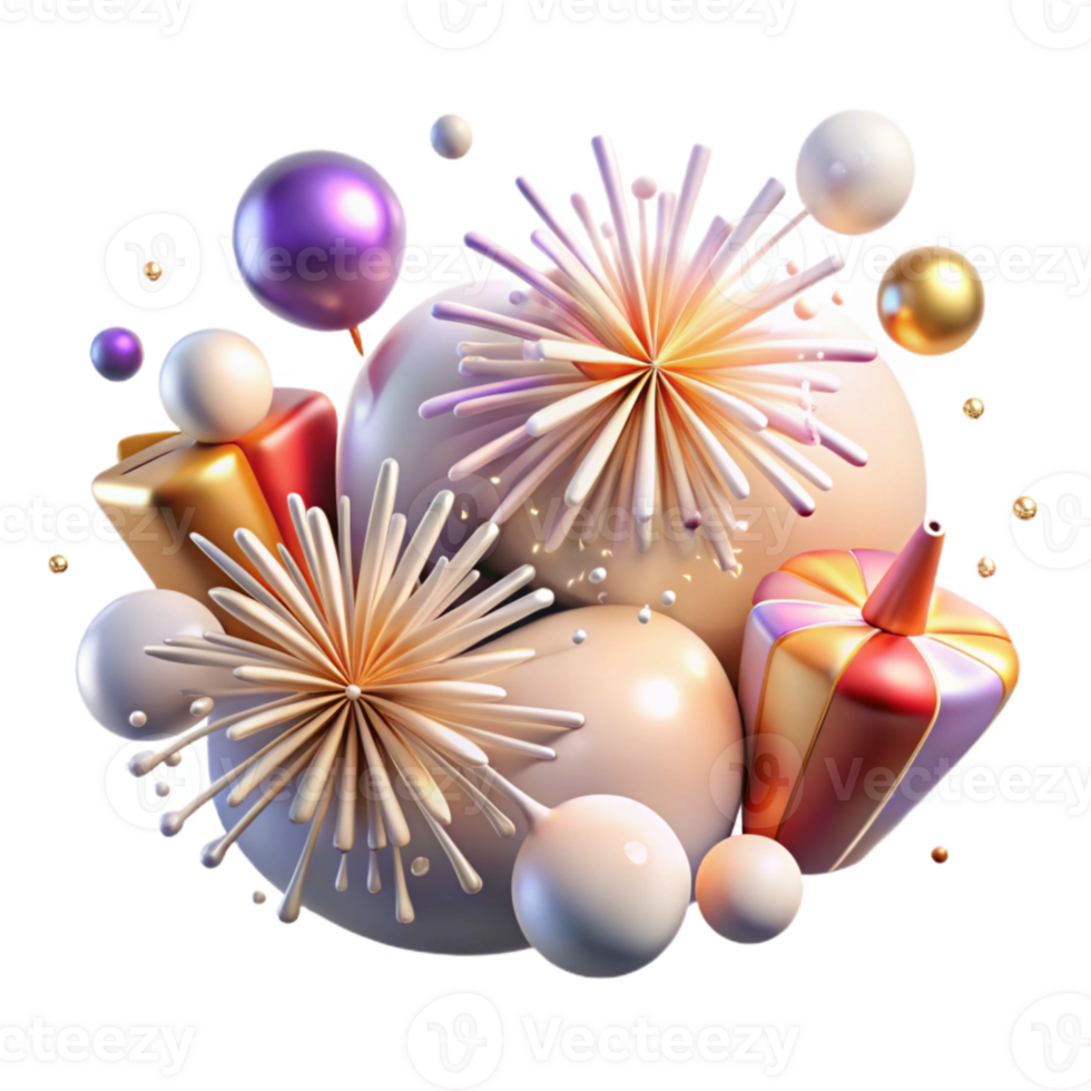 beautiful vintage Festive Fireworks Display Celebration Transparent authentic png