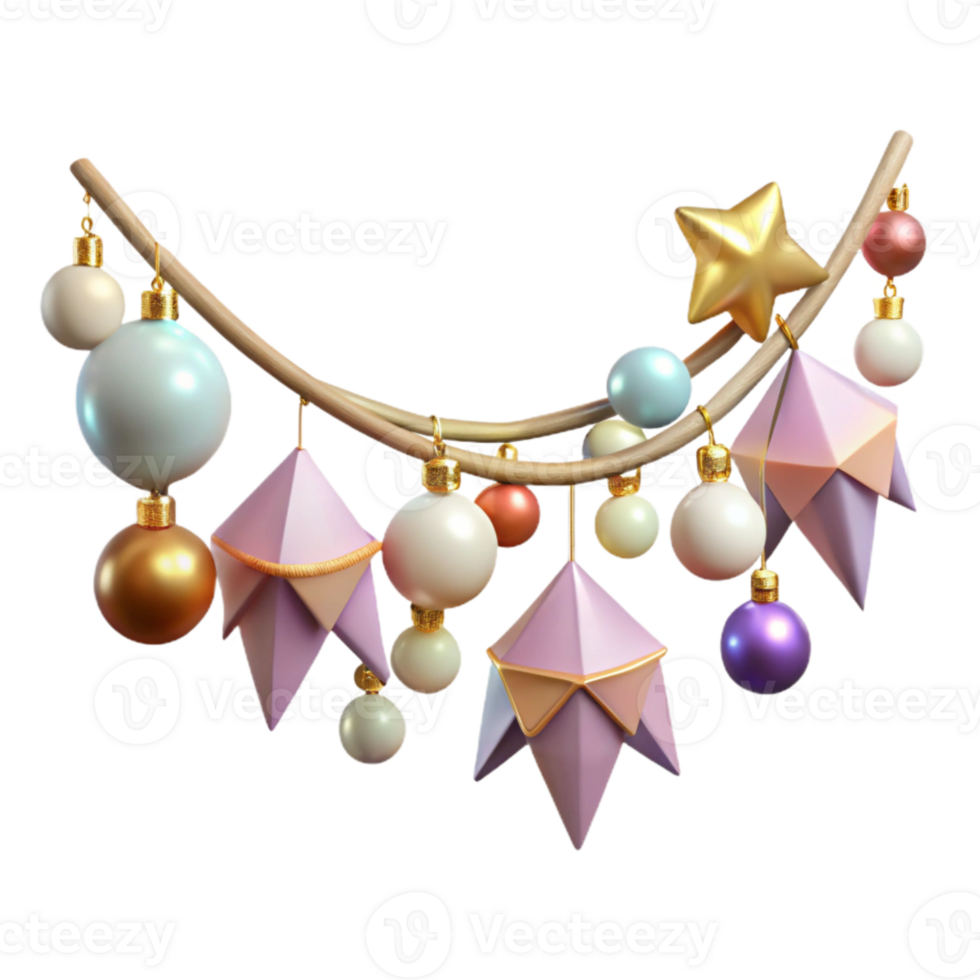 wonderful artistic Festive Garland with Lights Isolated for Party Ambiance genuine png