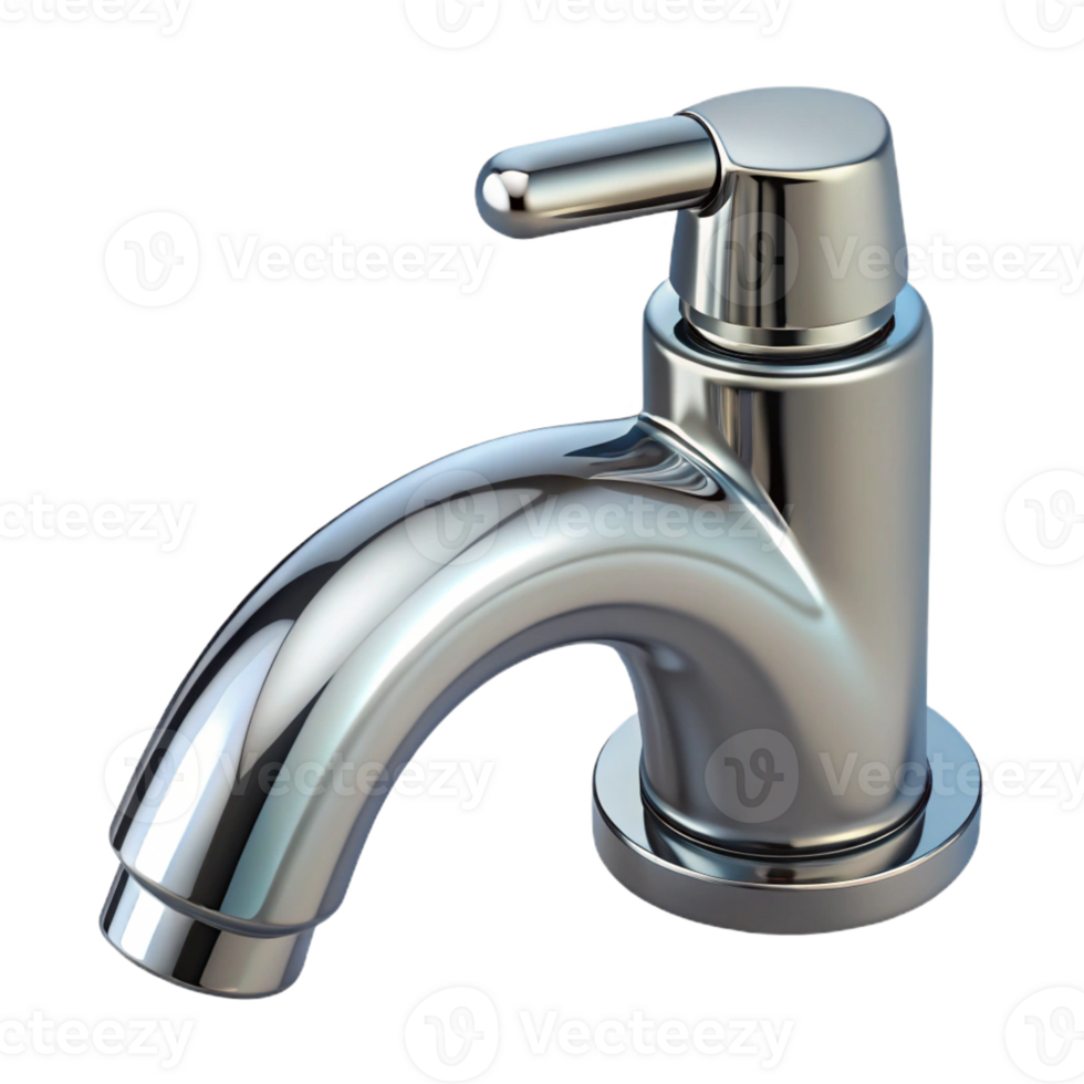 beautiful artistic Faucet, chrome, modern design, high resolution png