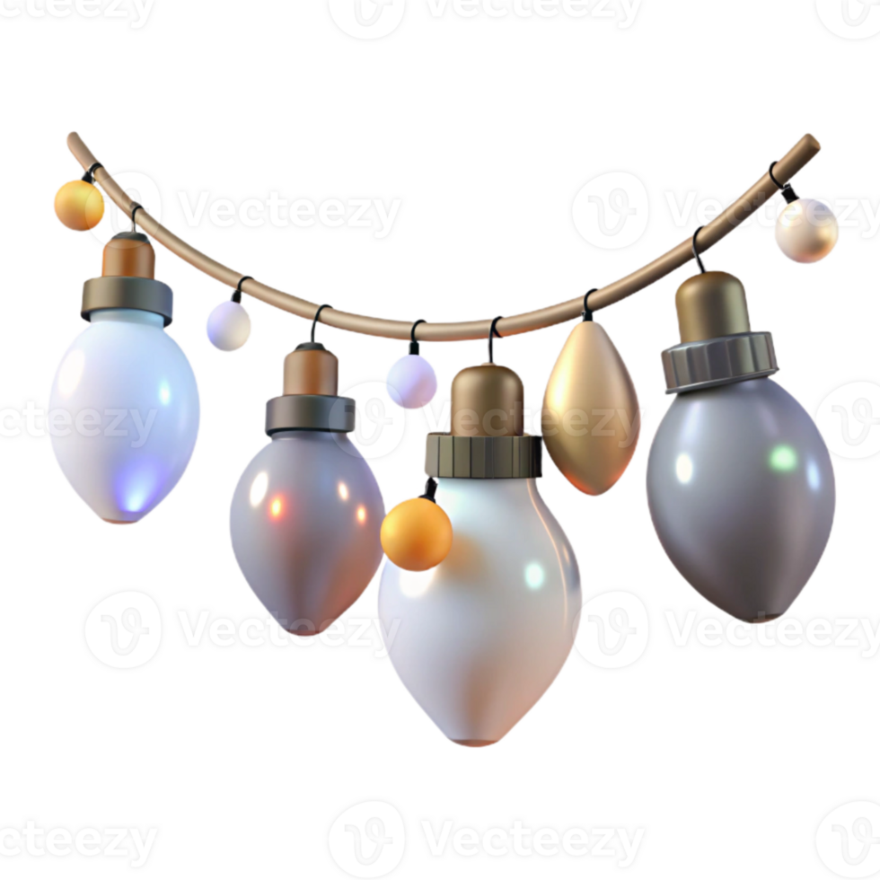 magnificent creative Festive Lights String Twinkle Bulbs Isolated Xmas exclusive png