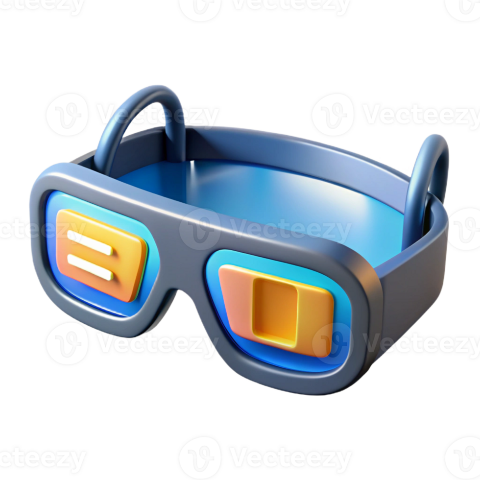 beautiful artistic Augmented reality glasses displaying information 4K png