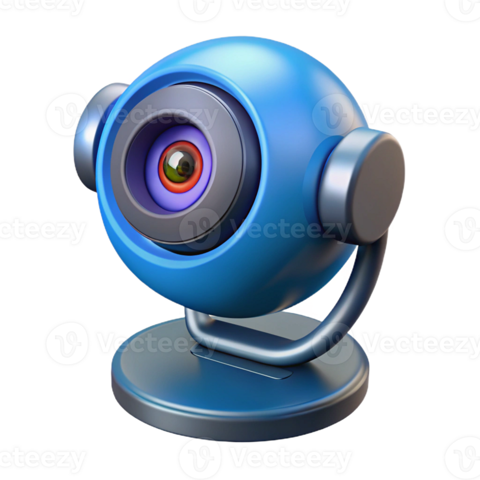 magnificent modern High-tech security camera with rotating lens detailed png