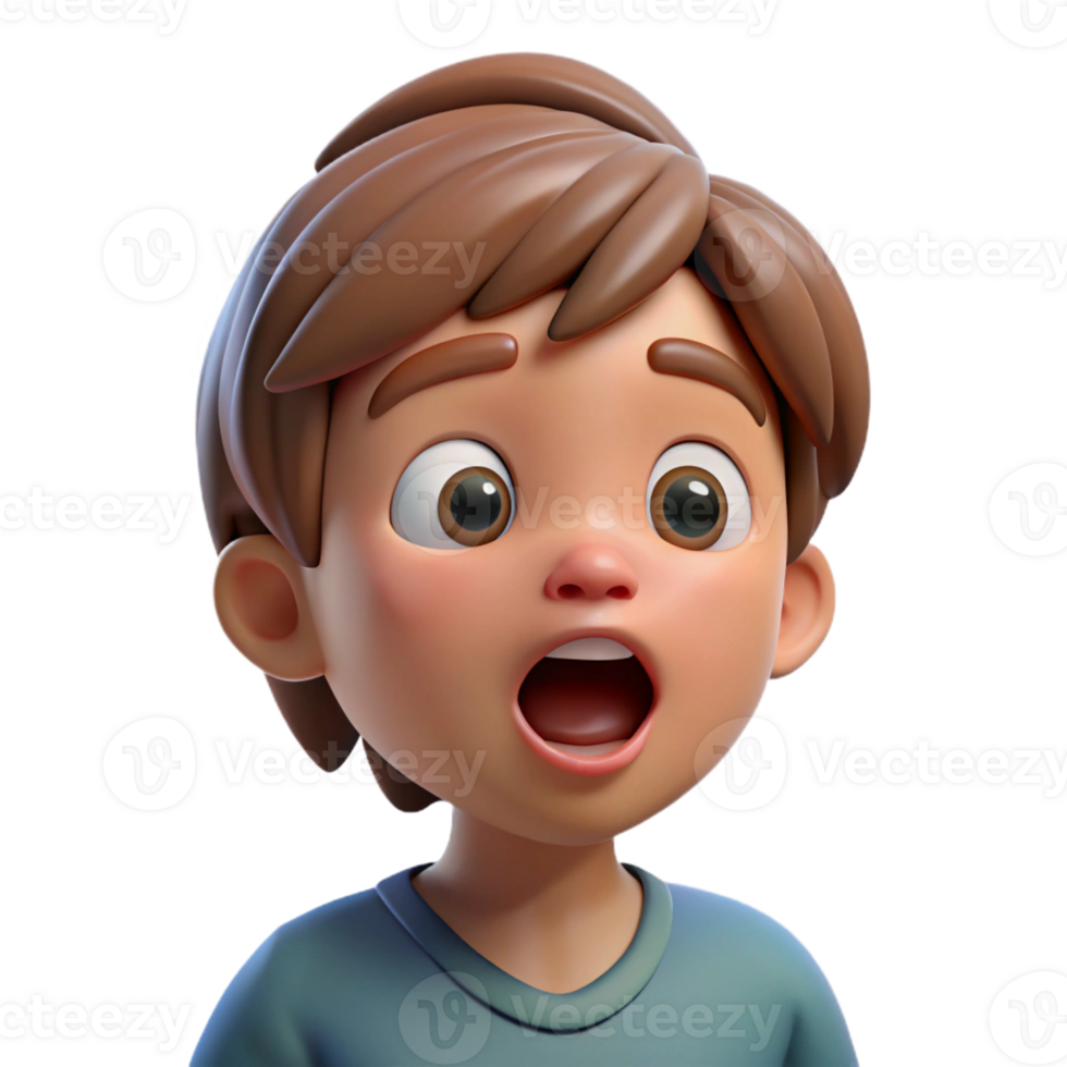 magnificent creative Surprised child, open mouth, playful expression, original png