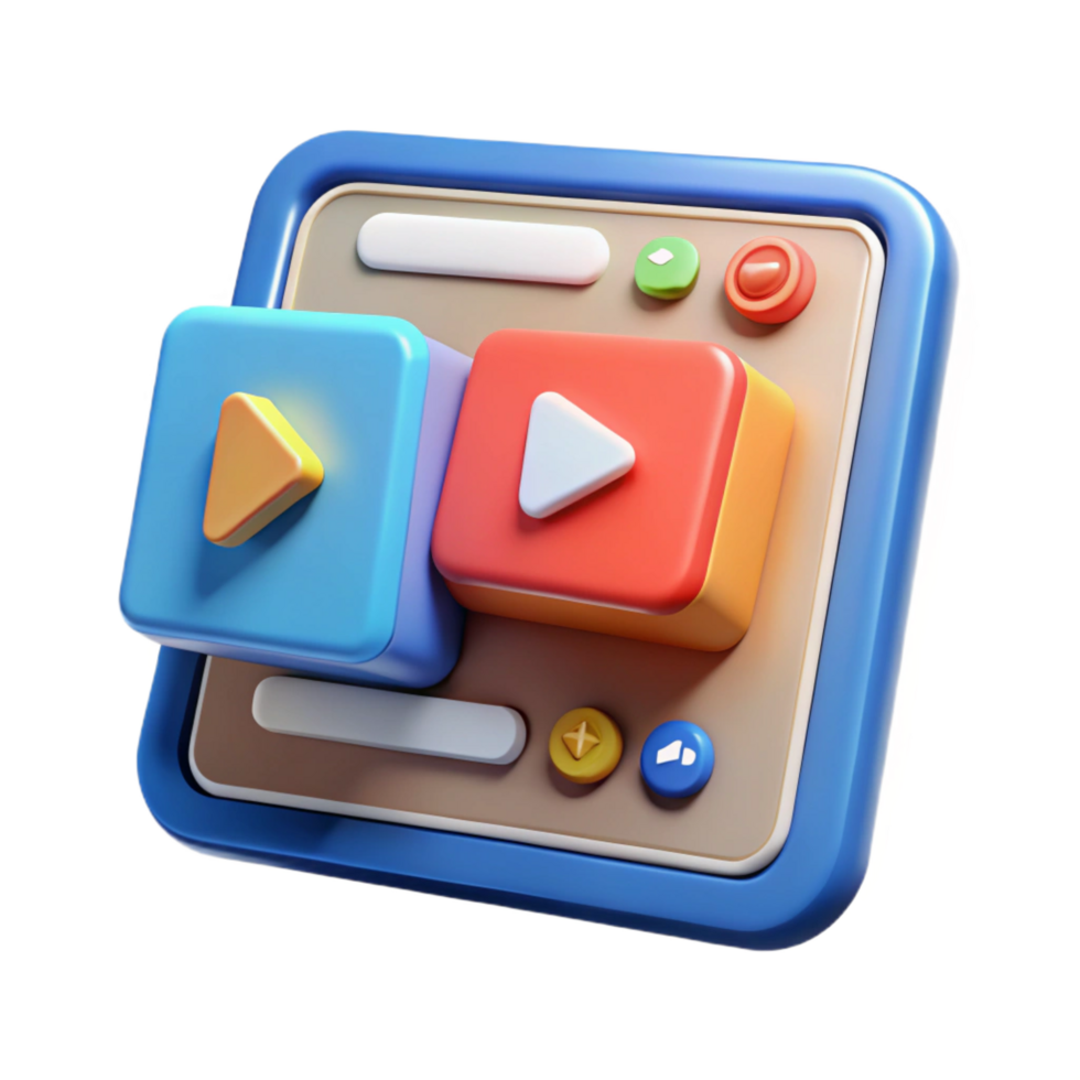 elegant artistic Tablet computer showing streaming platform detailed png
